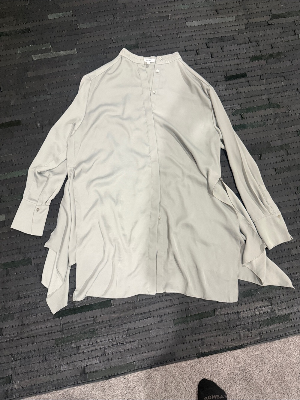Reiss Pale Sage Button-Front Longline Tunic